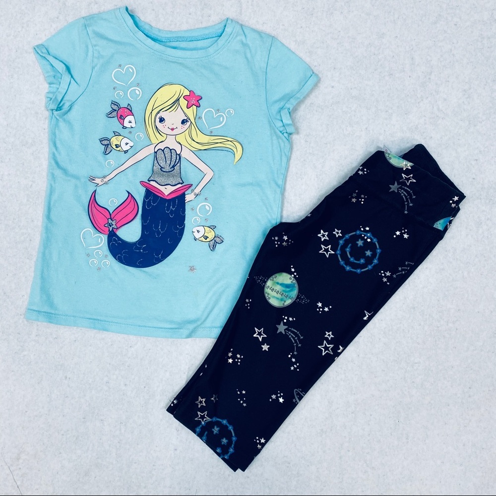 Justice leggings capri/jumping beans t shirt
